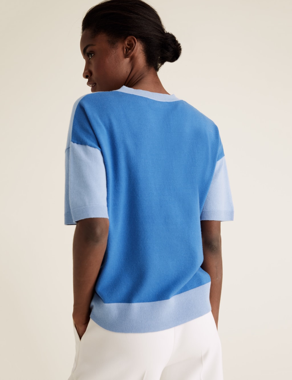 Soft Touch Colour Block V-Neck Jumper 4 of 4