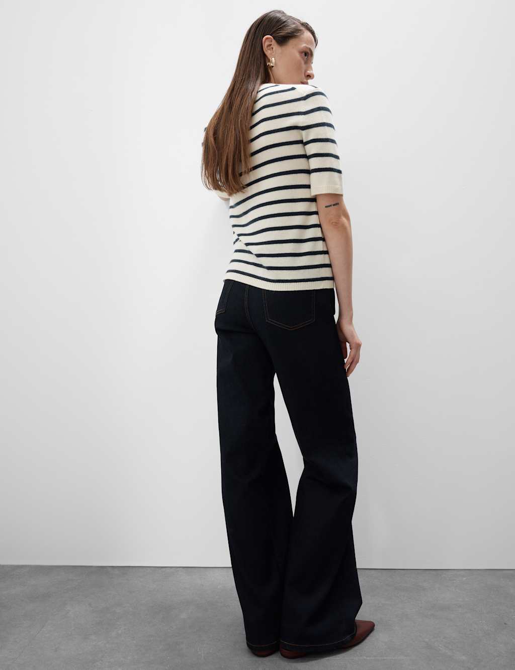 Pure Cashmere Striped Crew Neck Knitted Top 4 of 6