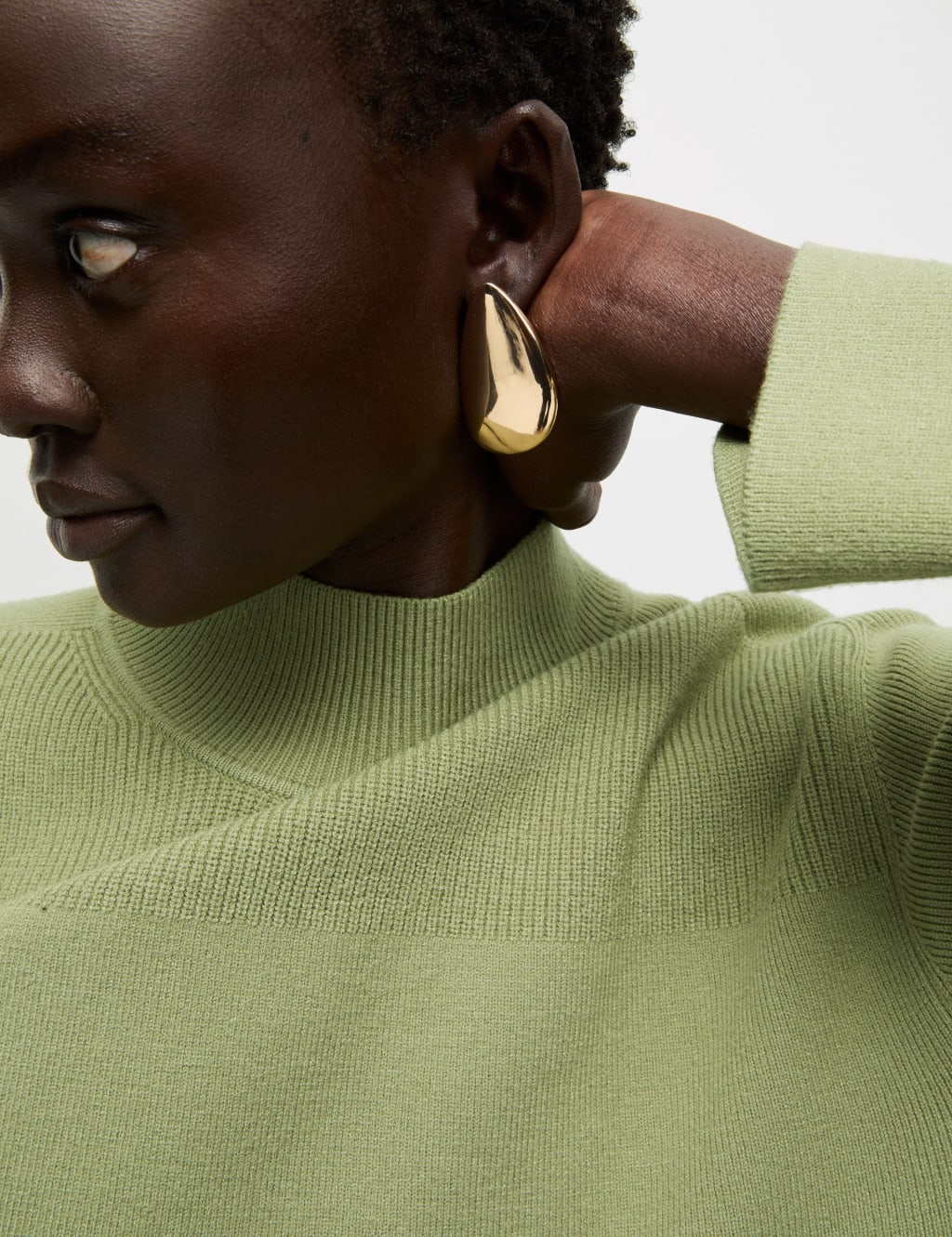 Soft Touch Textured Funnel Neck Jumper M S Collection M S
