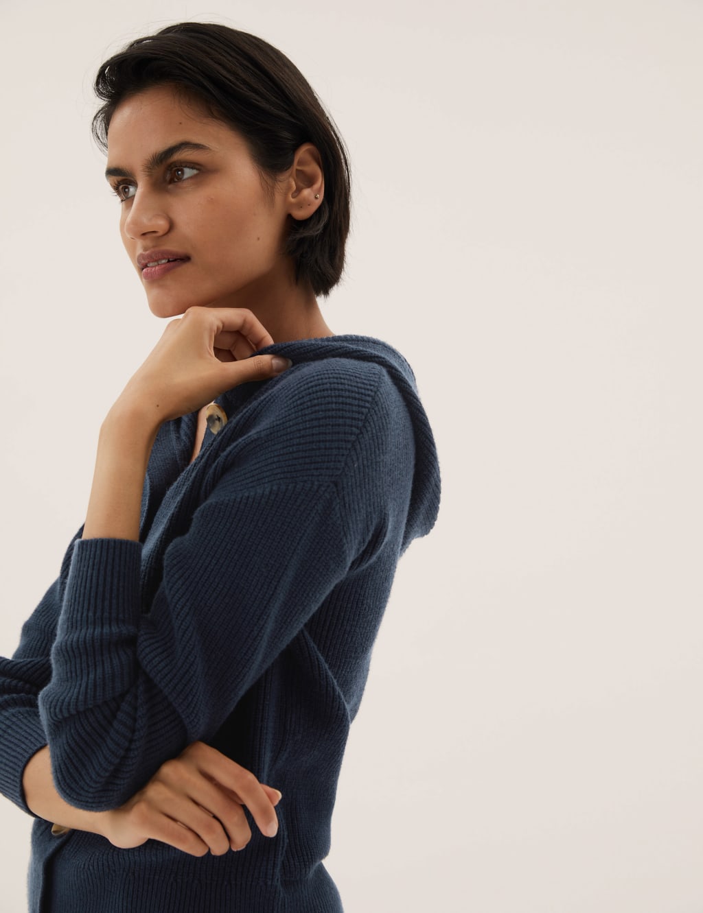 Soft Touch Ribbed Hooded Cardigan 5 of 7