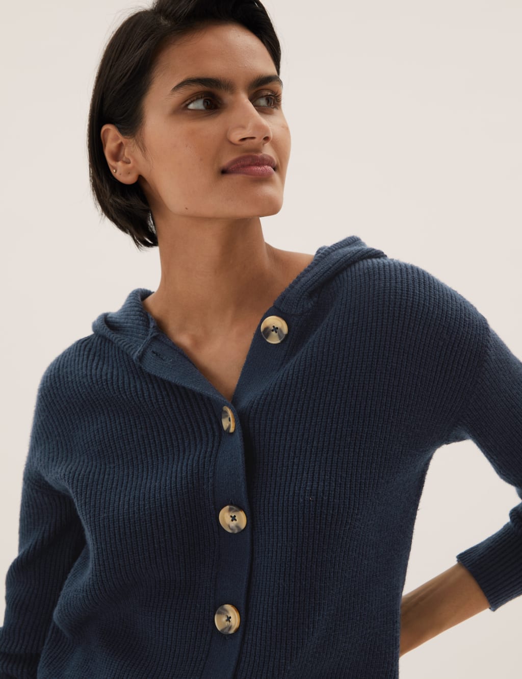 M&s hooded cardigan best sale