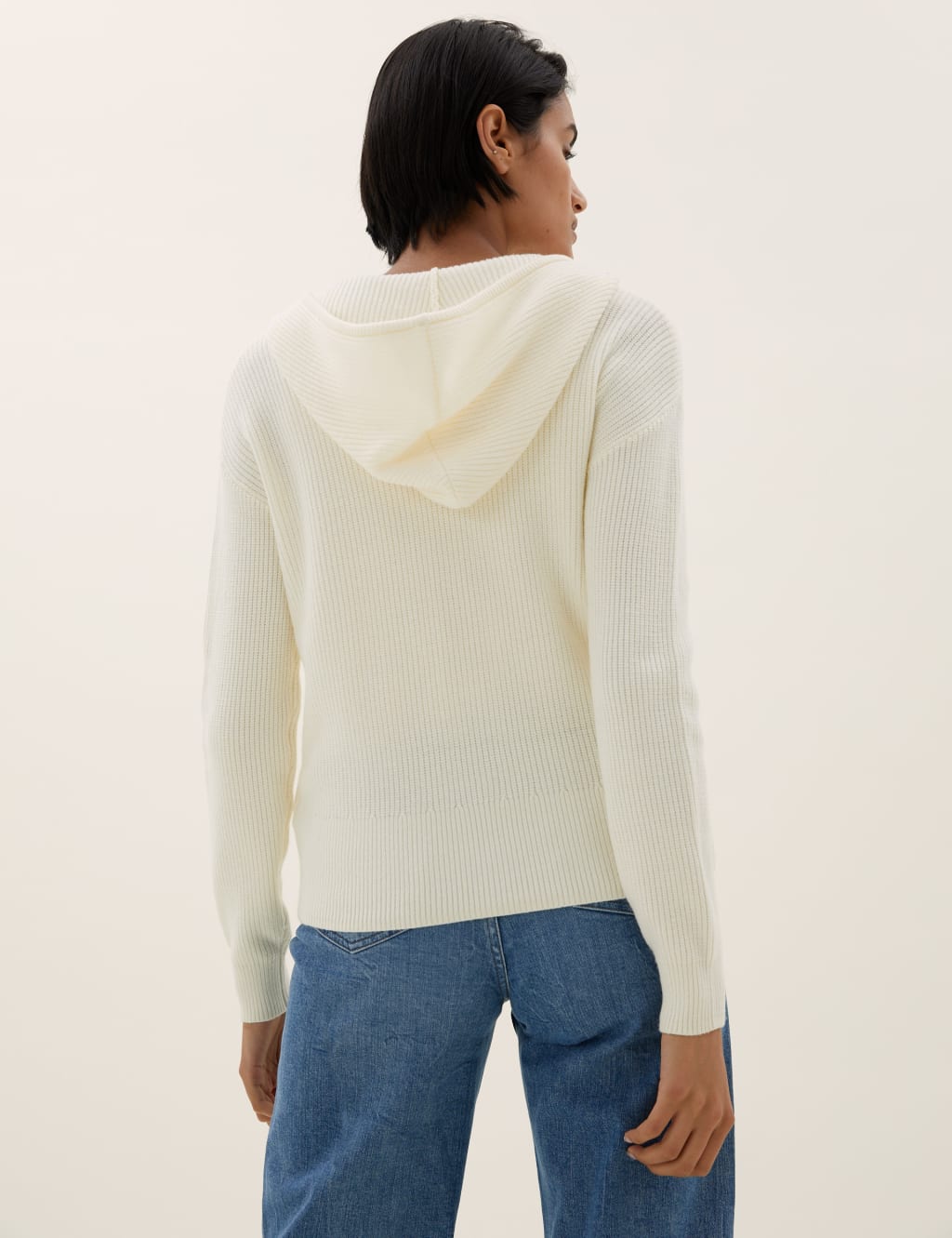 Soft Touch Ribbed Hooded Cardigan M S Collection M S