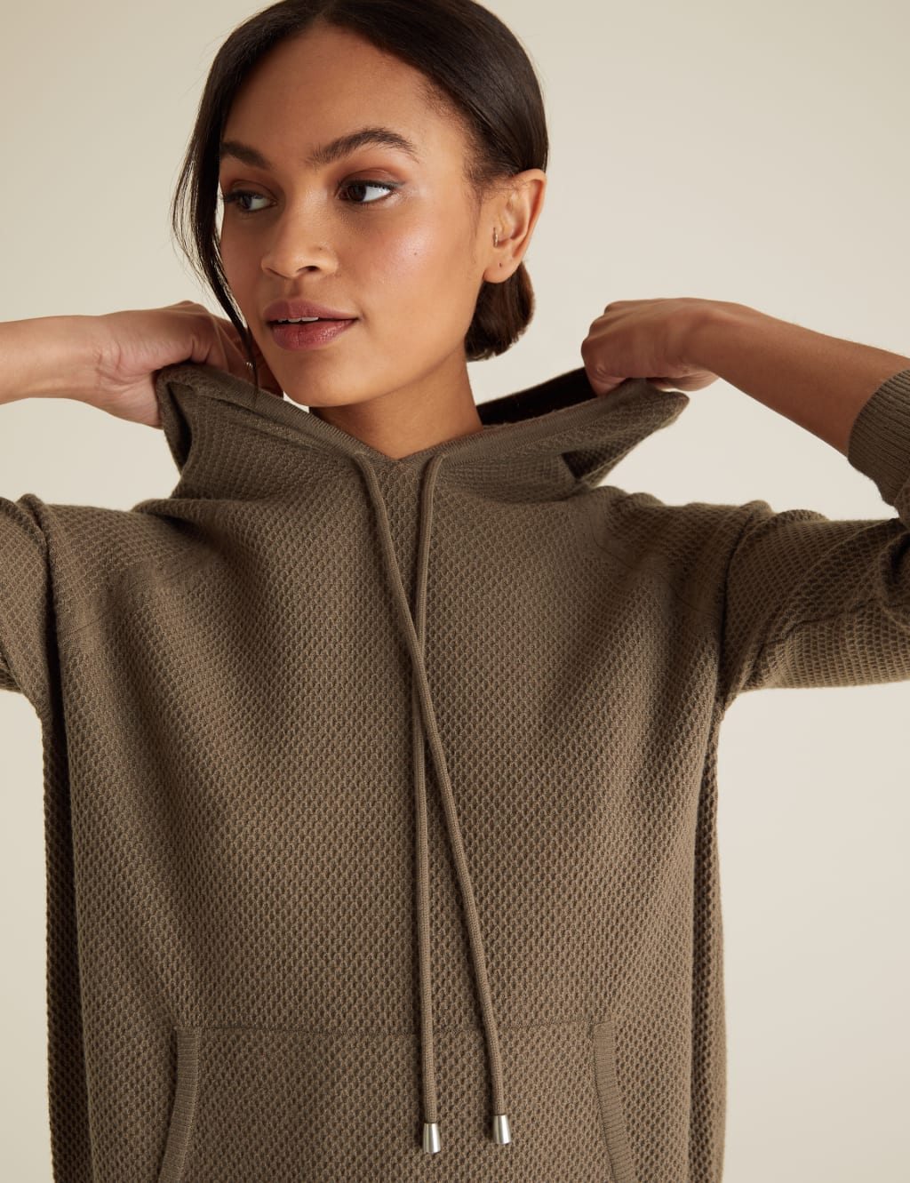 Soft Touch Textured Knitted Hoodie 4 of 5