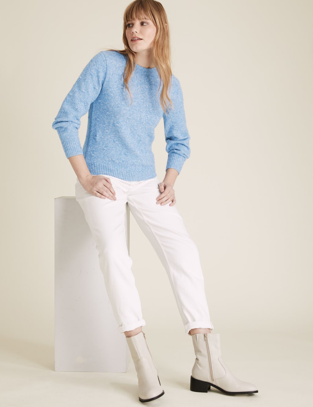Textured Bobble Crew Neck Jumper 3 of 5