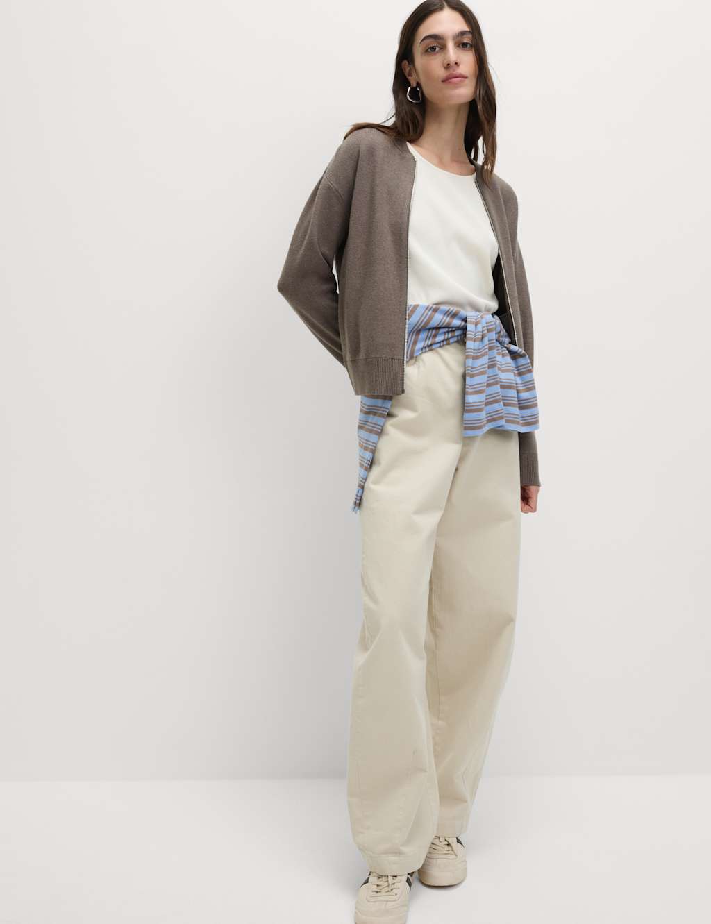 Textured Relaxed Fit Bomber Cardigan 3 of 8