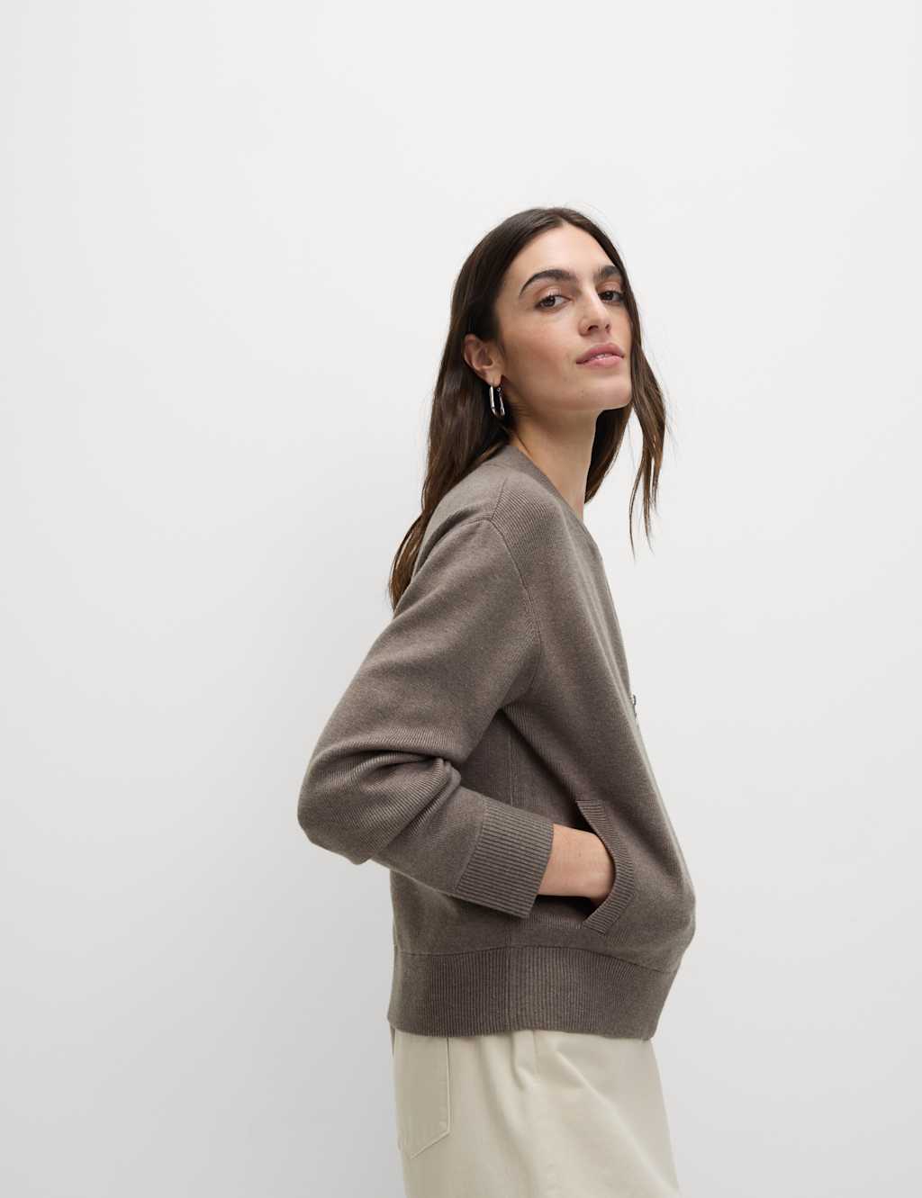 Textured Relaxed Fit Bomber Cardigan 5 of 8