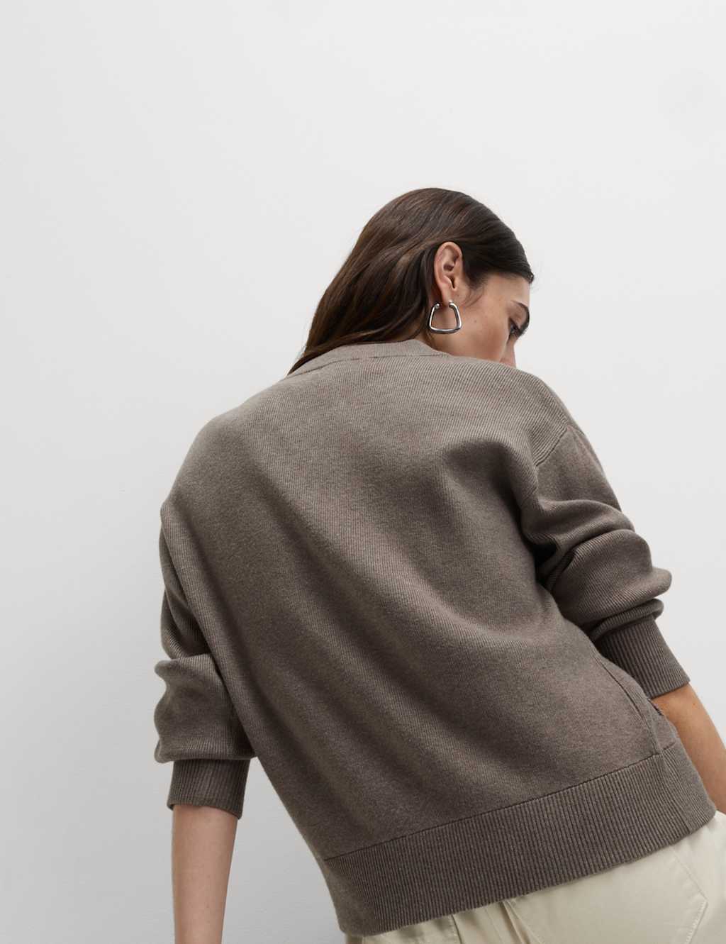 Textured Relaxed Fit Bomber Cardigan 7 of 8