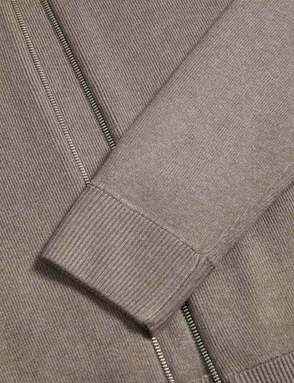 Textured Relaxed Fit Bomber Cardigan 8 of 8