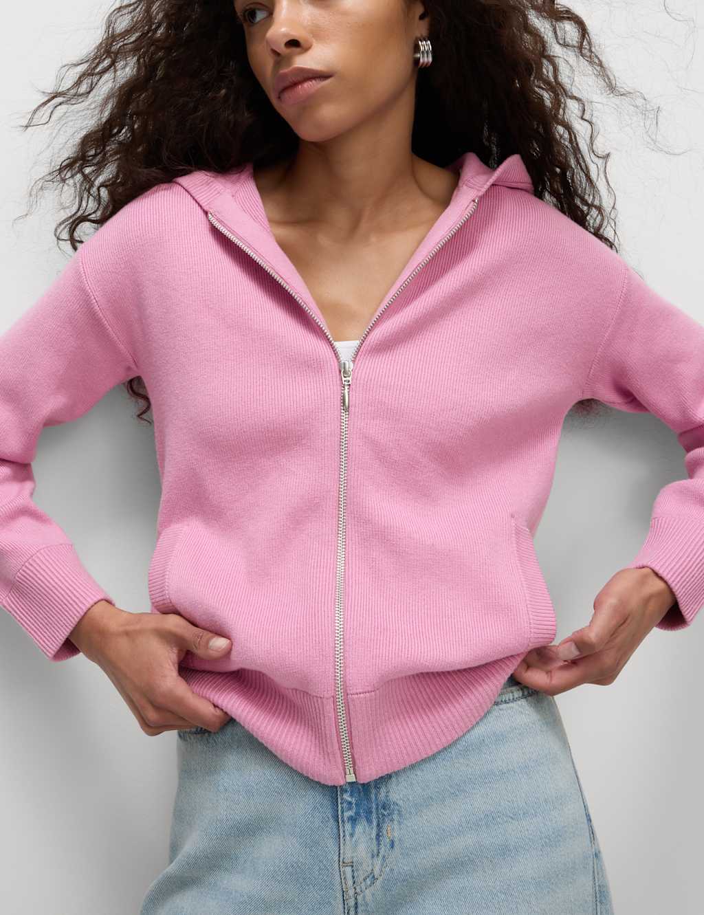 Soft Touch Knitted Zip Up Hoodie 1 of 6