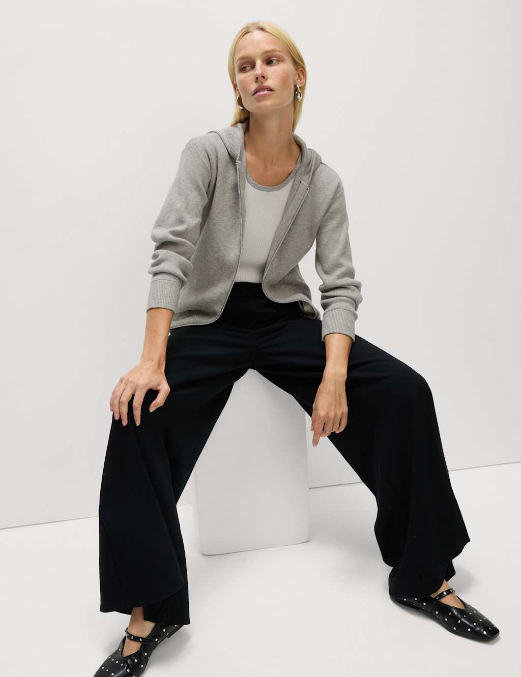 Soft Touch Knitted Zip Up Hoodie 3 of 8