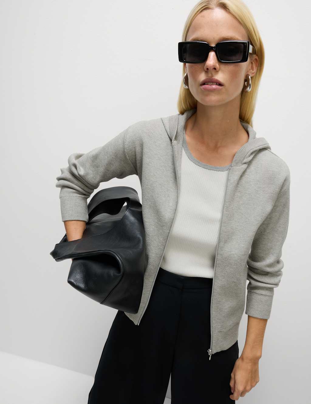 Soft Touch Knitted Zip Up Hoodie 5 of 8