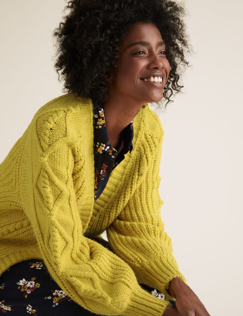 Cable Knit Relaxed Longline Cardigan M S Collection M S