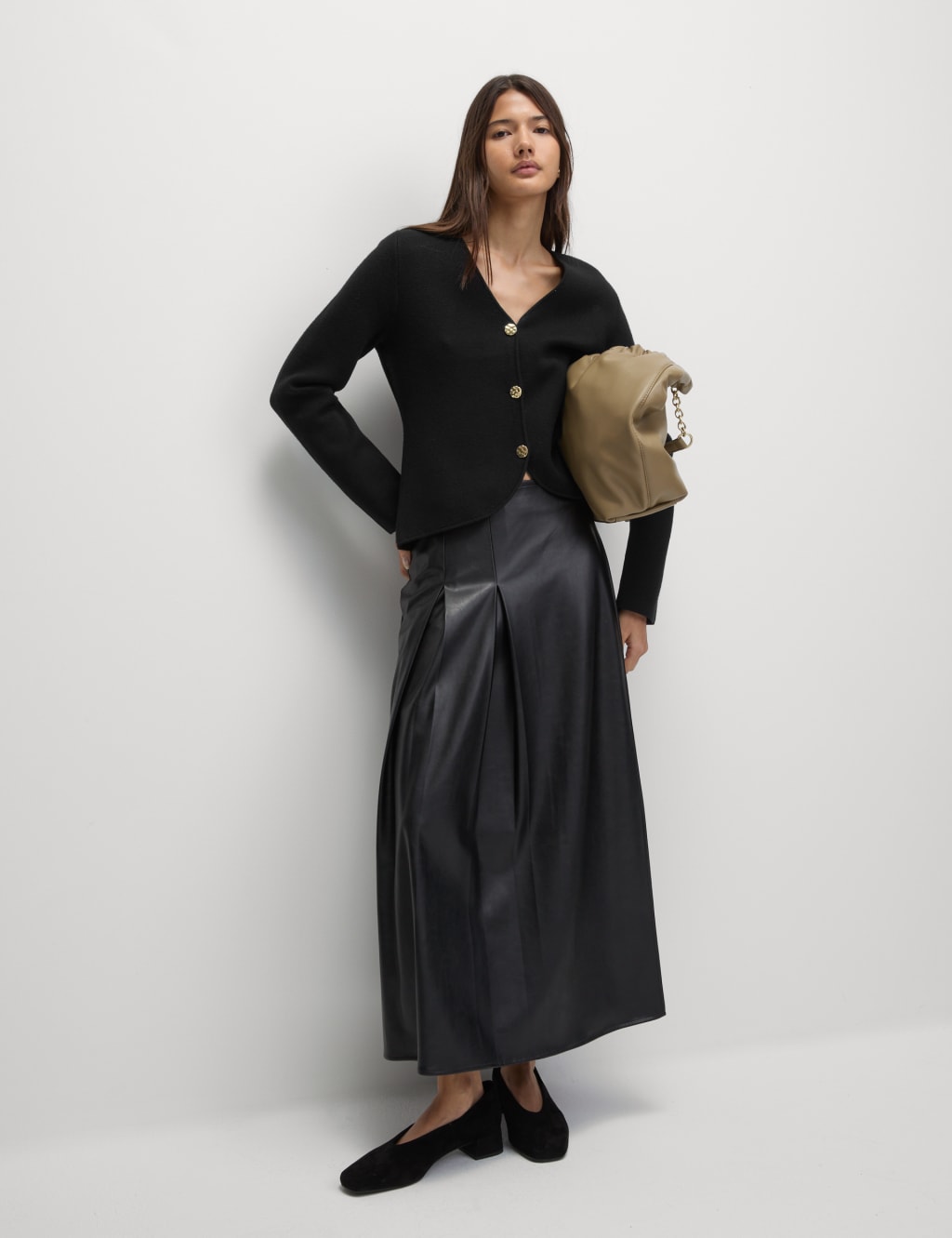 Soft Touch V-Neck Waisted Knitted Jacket 1 of 6