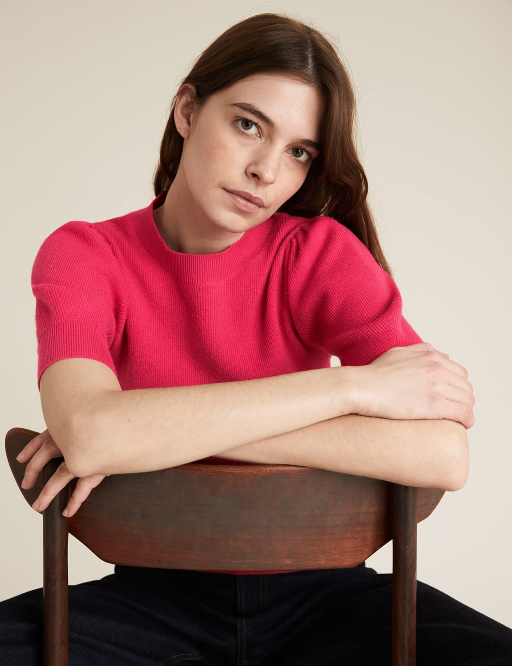 Soft Touch Knitted Puff Sleeve Top 1 of 5