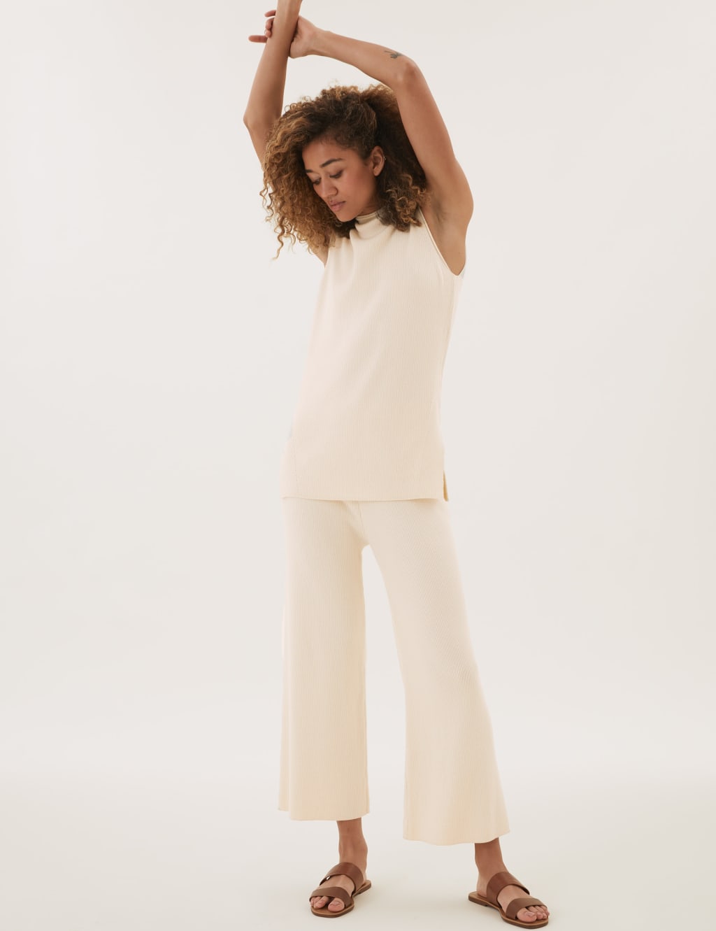 Soft Touch Ribbed Funnel Neck Knitted Top 4 of 6