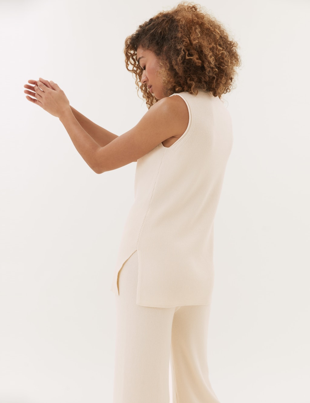 Soft Touch Ribbed Funnel Neck Knitted Top 5 of 6