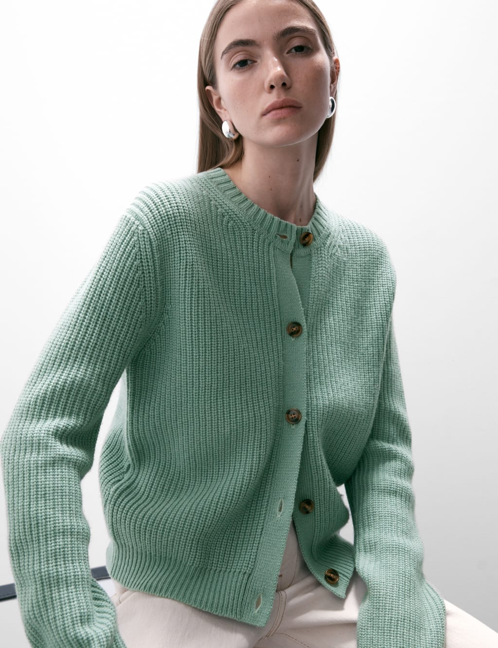 Wool cashmere cardigan top
