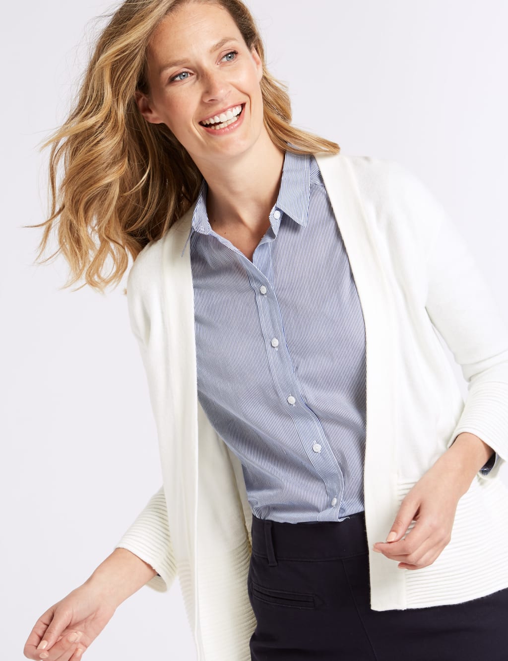 Textured 3/4 Sleeve Cardigan 3 of 4