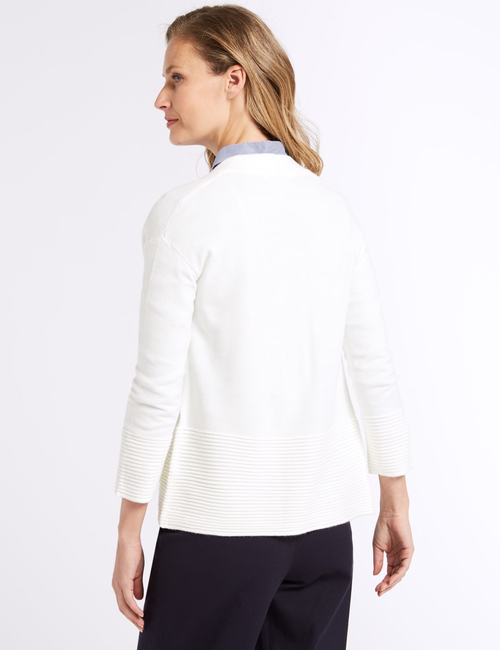 Textured 3/4 Sleeve Cardigan 4 of 4