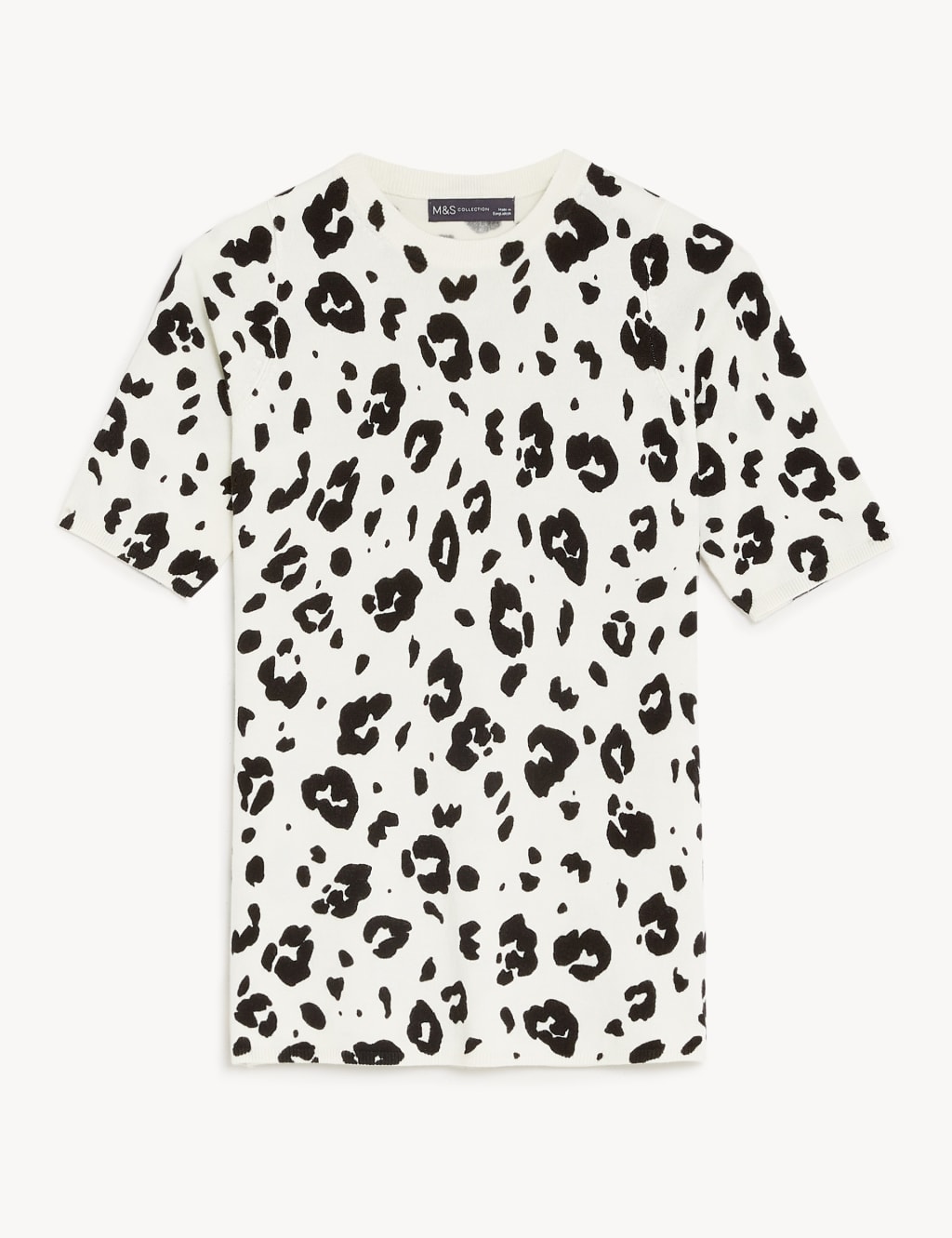 Animal Print Crew Neck Knitted Top 2 of 6