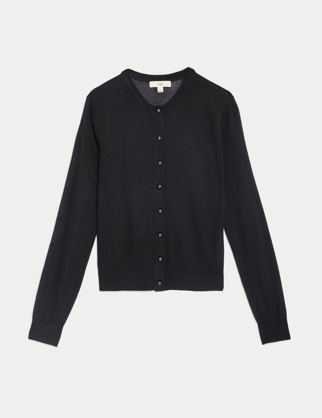 Metallic Crew Neck Cardigan M S Collection M S