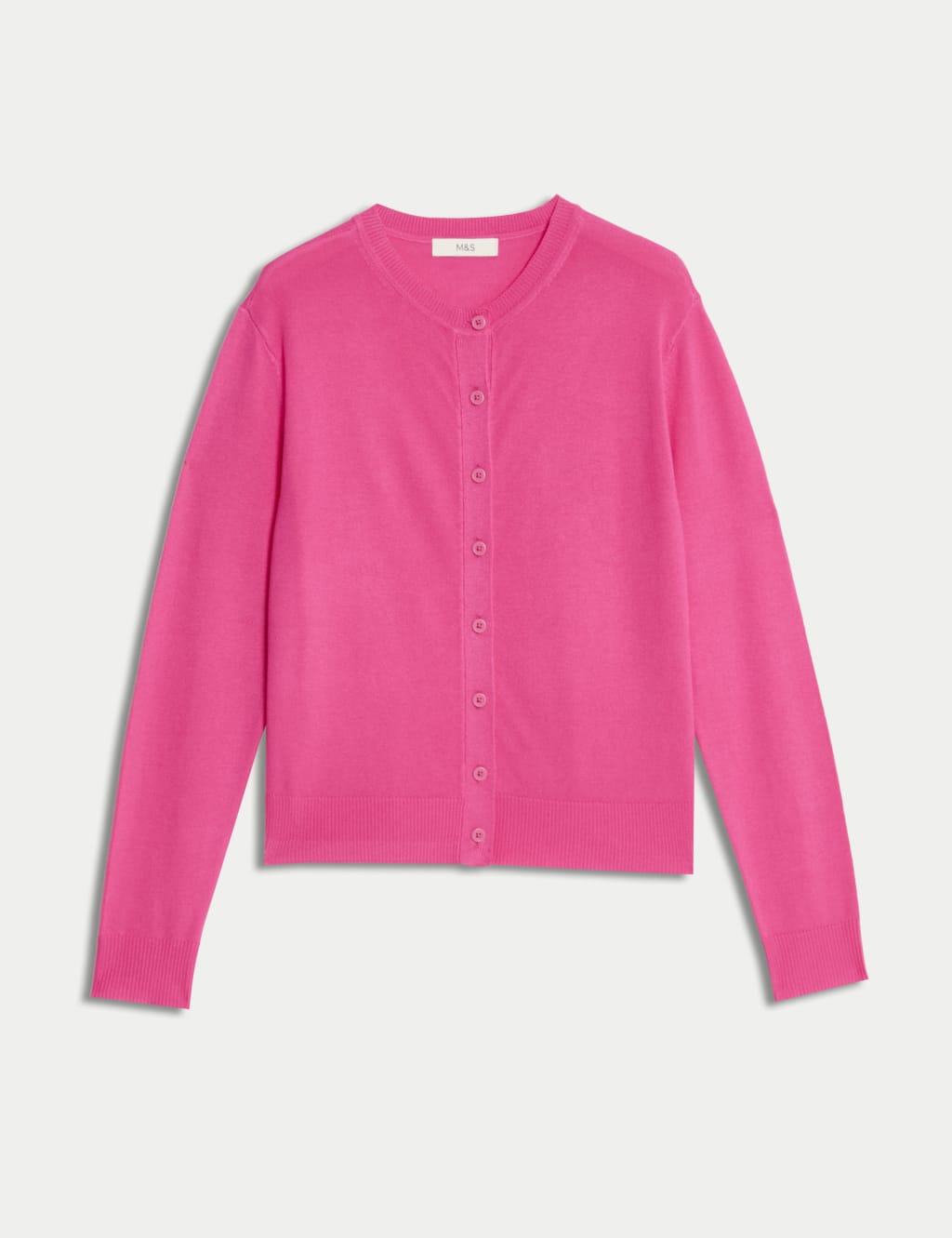 Crew Neck Button Front Cardigan 2 of 5