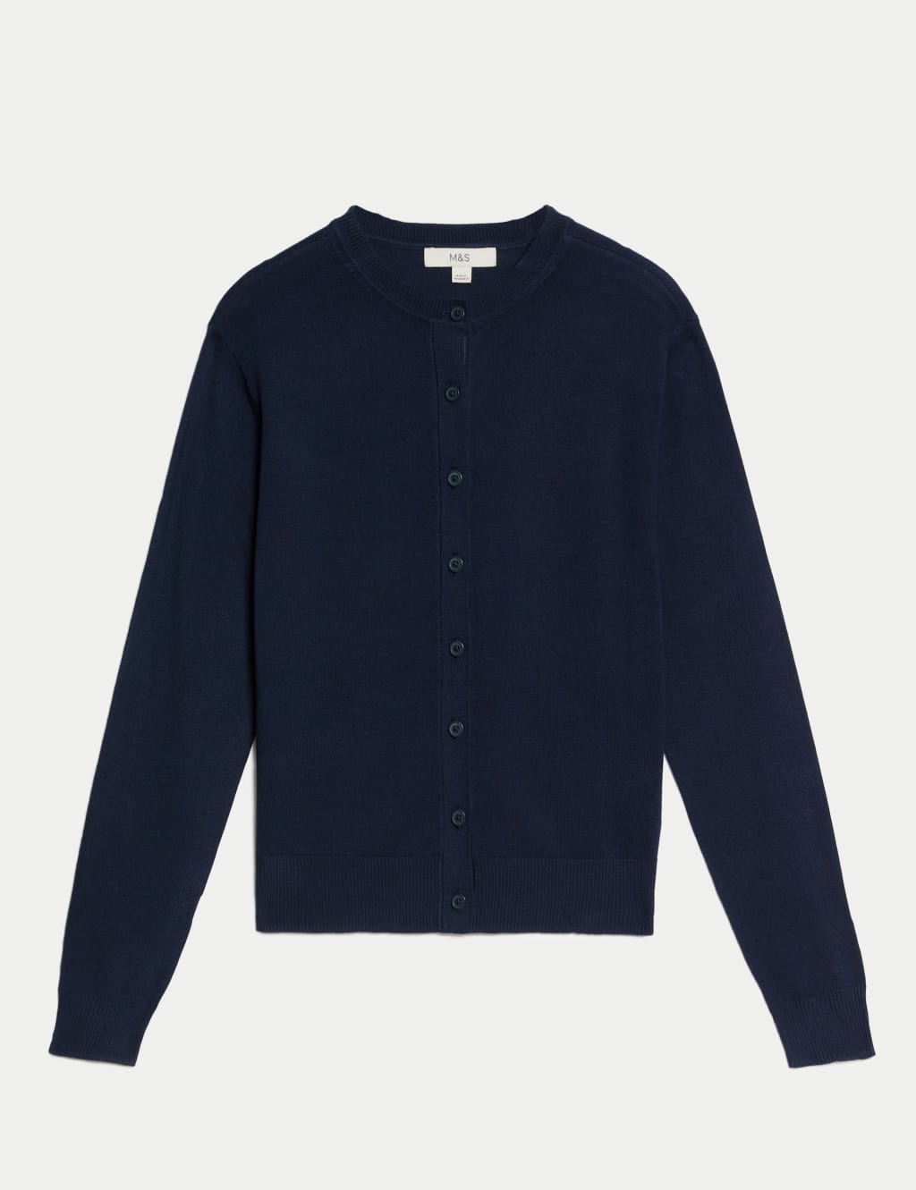 Crew Neck Button Front Cardigan 2 of 6