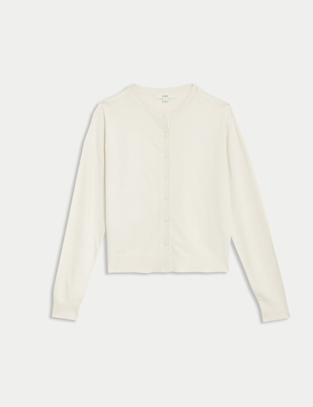 Crew Neck Button Front Cardigan 2 of 6
