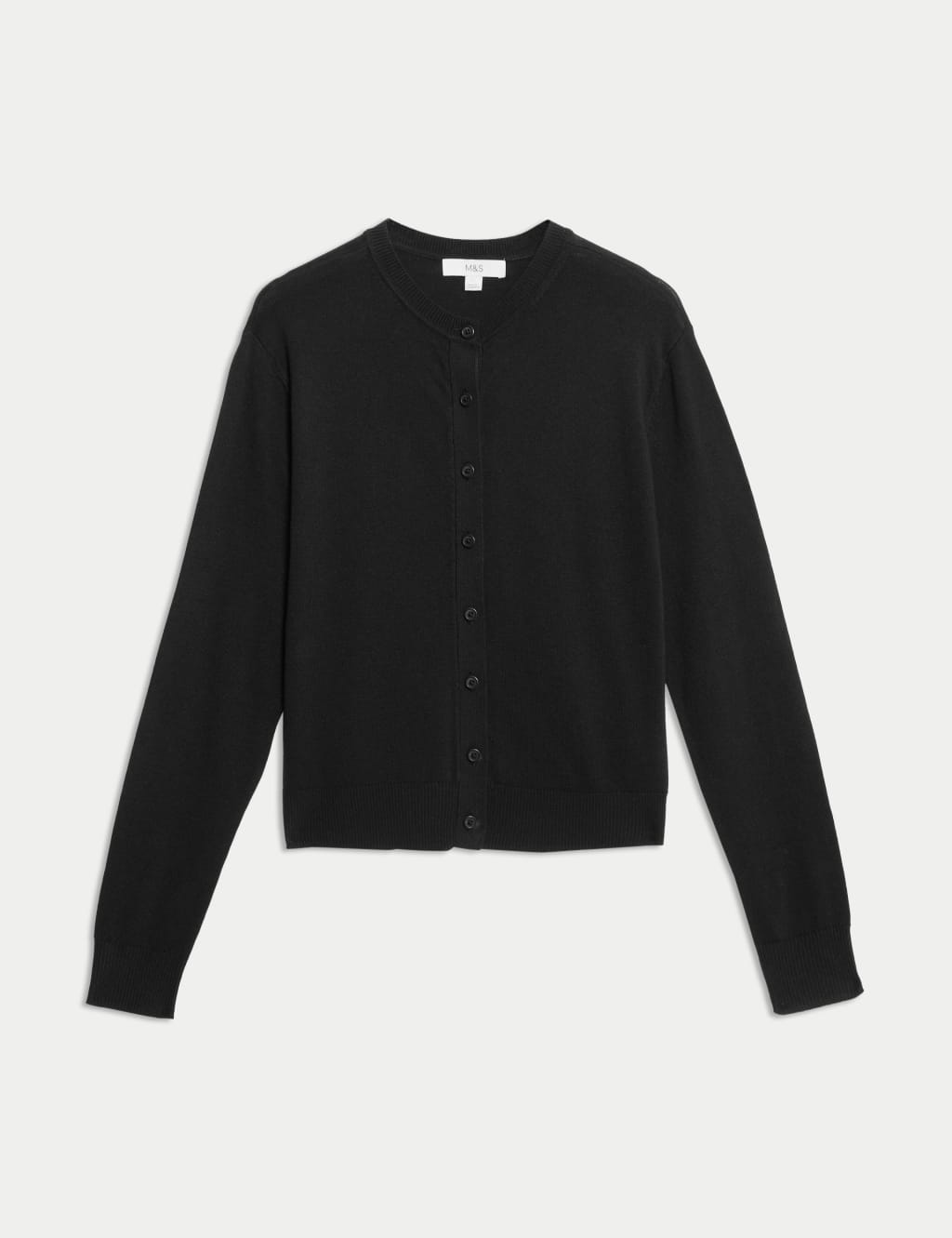 Crew Neck Button Front Cardigan 2 of 7