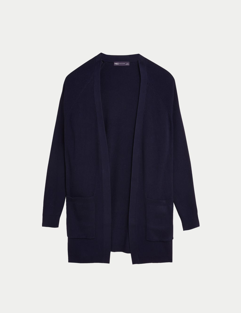 Ribbed Edge to Edge Longline Cardigan M S Collection M S