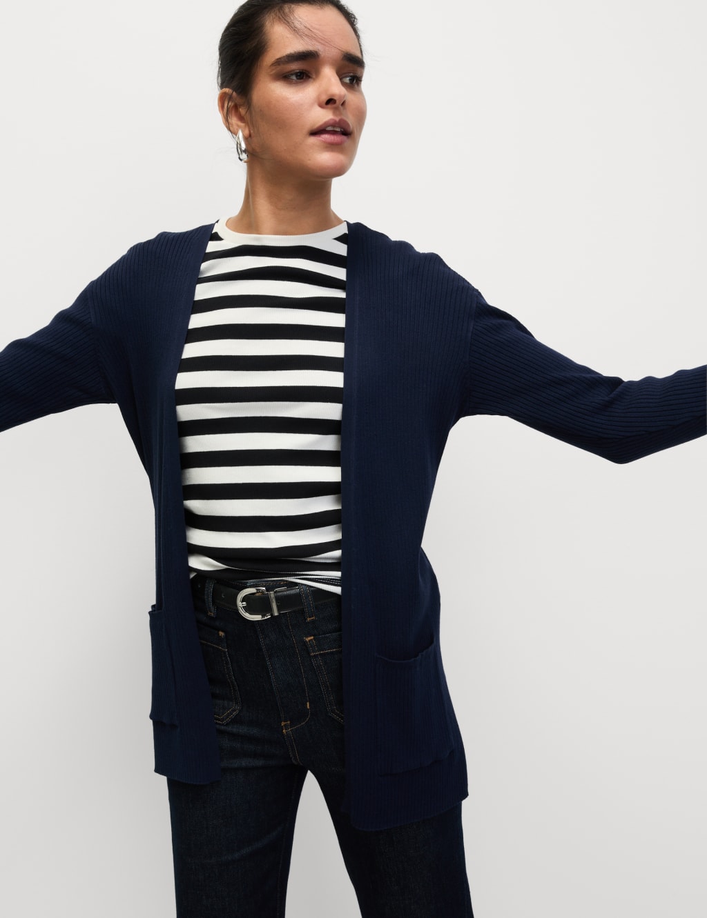 Ribbed Edge to Edge Longline Cardigan 7 of 8
