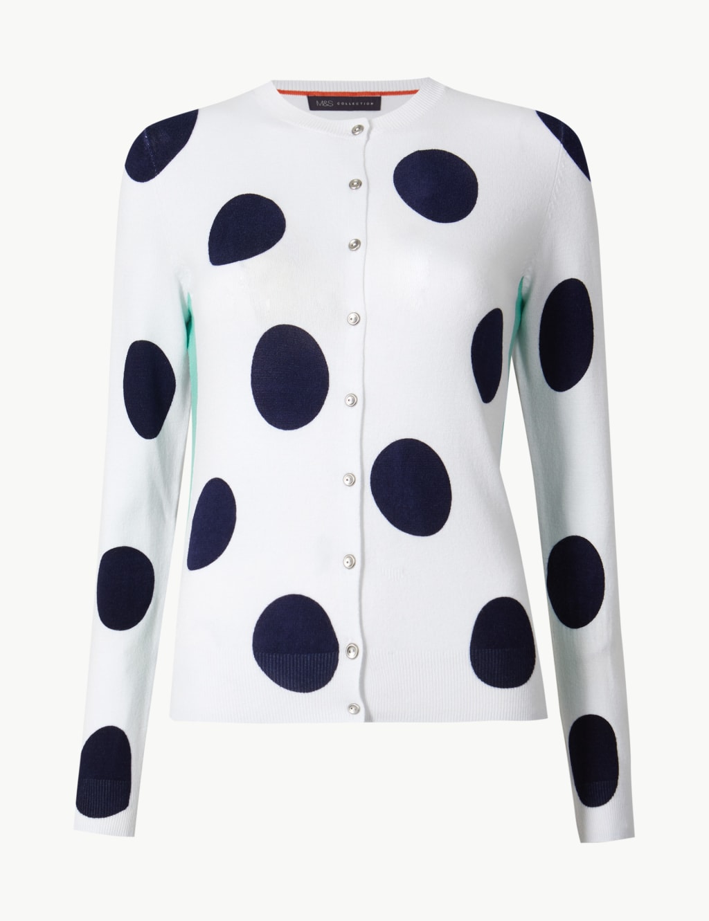 Polka Dot Round Neck Cardigan 2 of 4