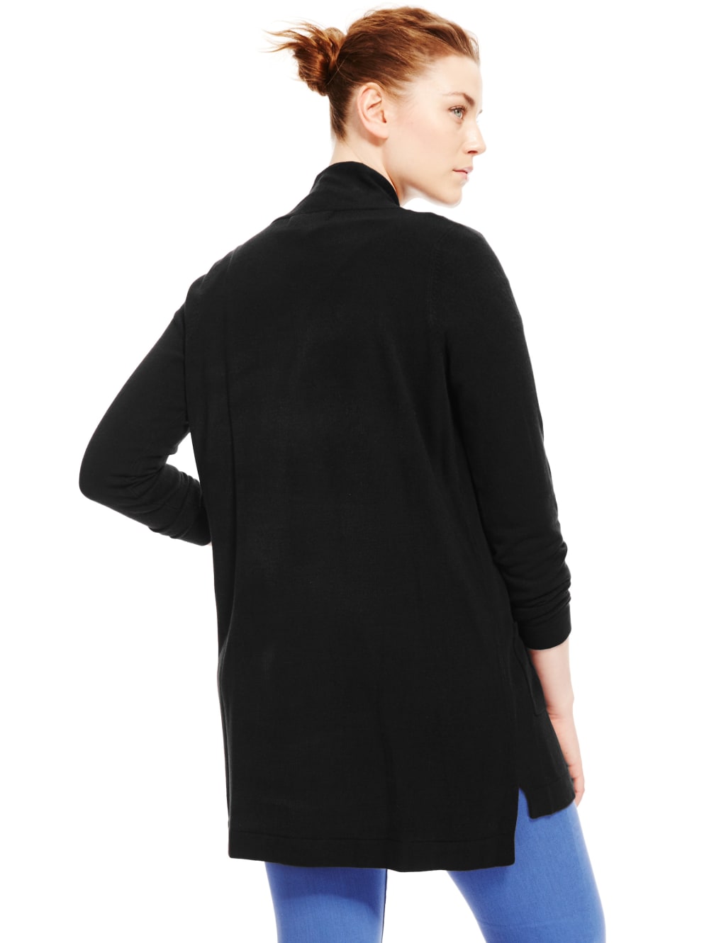 PLUS Cashmilon 2 Pockets Longline Cardigan M S Collection M S