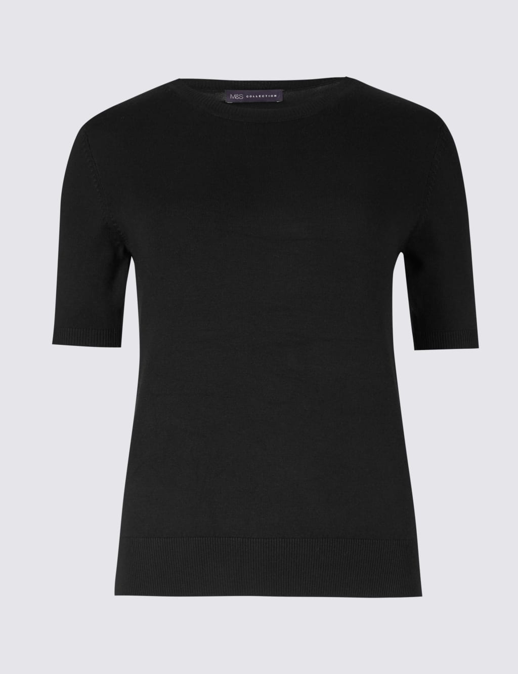 Round Neck Short Sleeve Jumper M S Collection M S