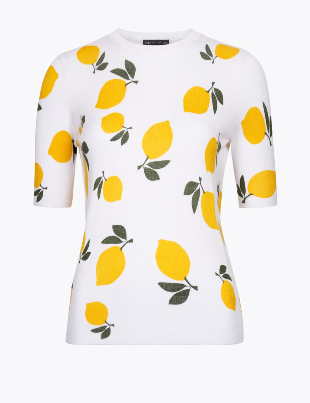 Lemon Print Knitted Short Sleeve Top 1 of 1