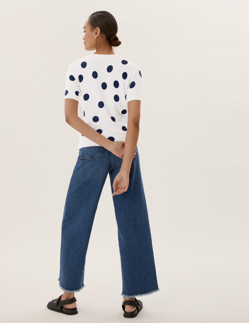 Polka Dot Crew Neck Knitted Top 4 of 4