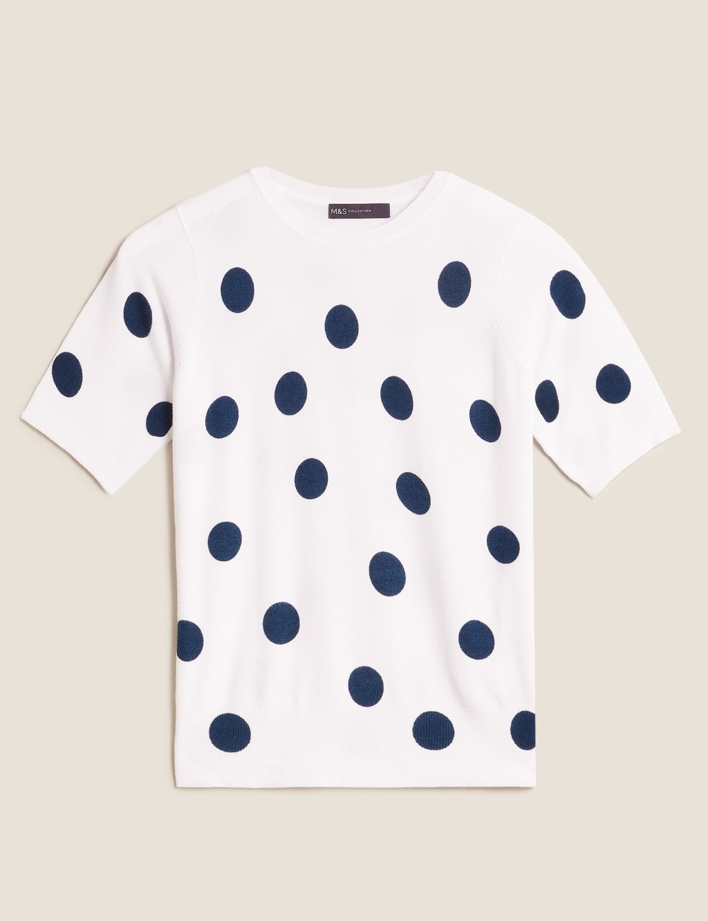 Polka Dot Crew Neck Knitted Top 2 of 4