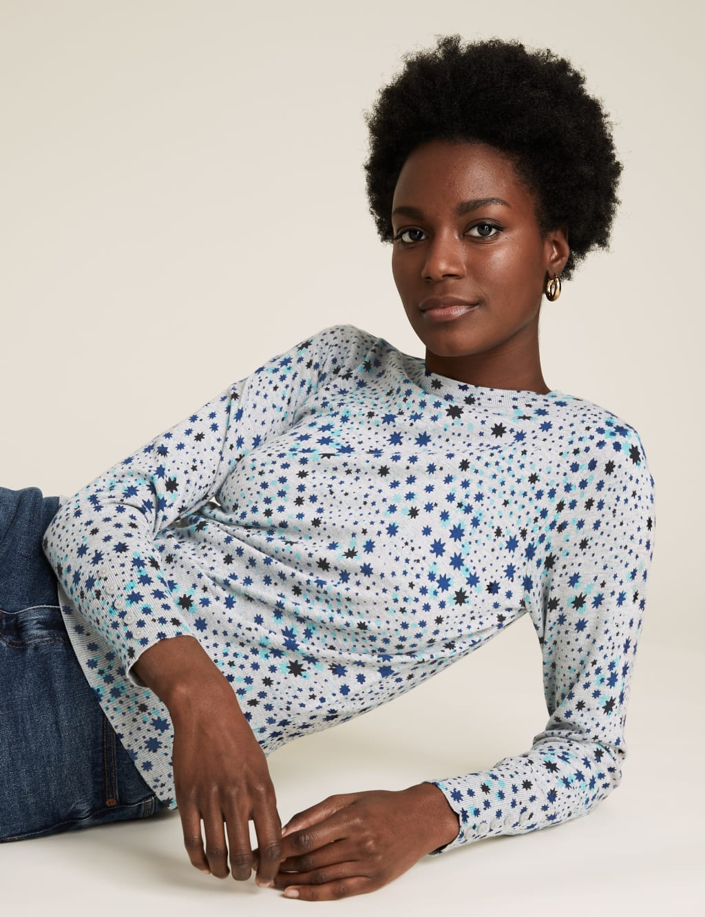 Star Print Crew Neck Jumper 3 of 5