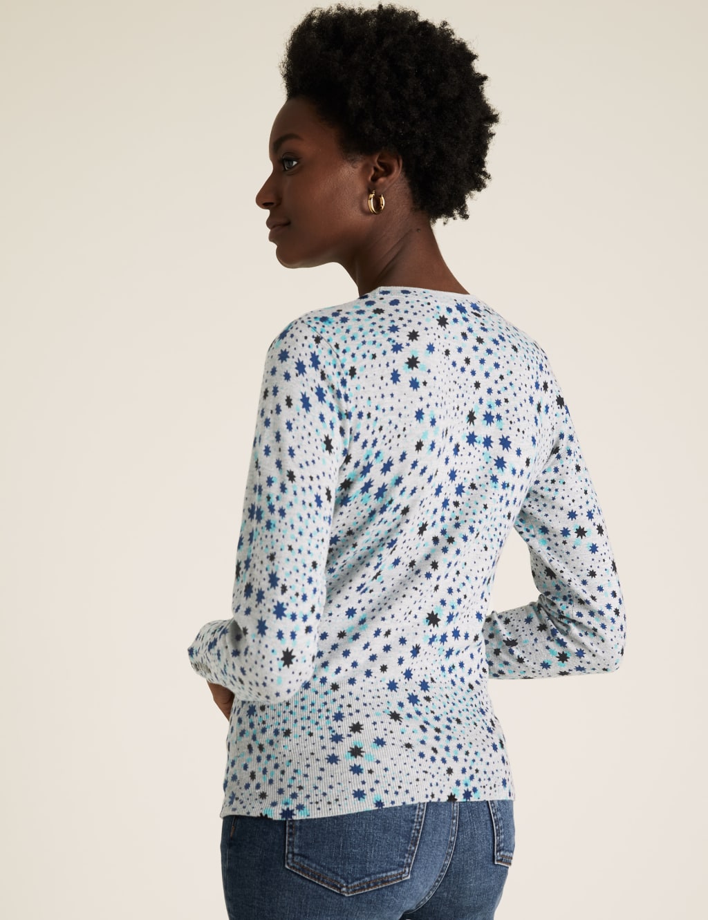 Star Print Crew Neck Jumper 4 of 5