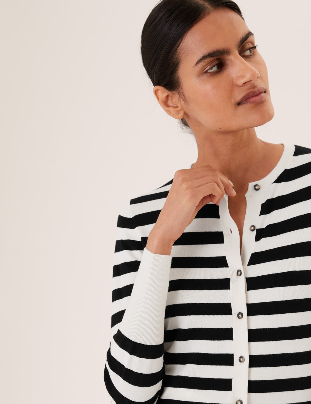 Striped Crew Neck Cardigan 3 of 6