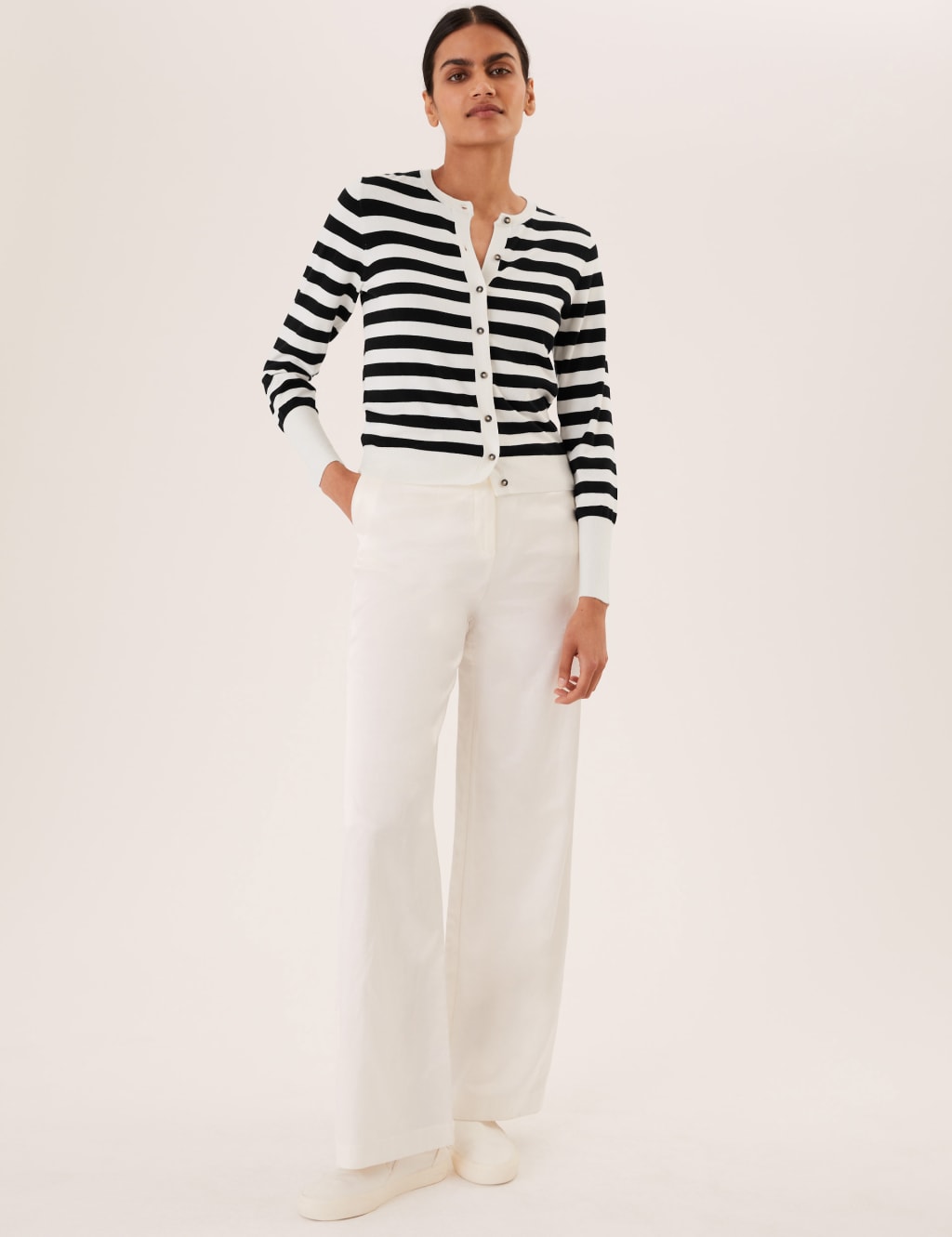 Striped Crew Neck Cardigan 4 of 6