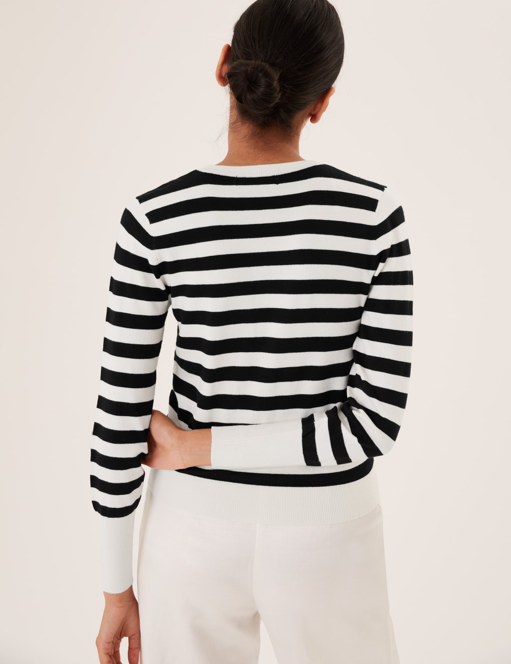 Striped Crew Neck Cardigan 5 of 6