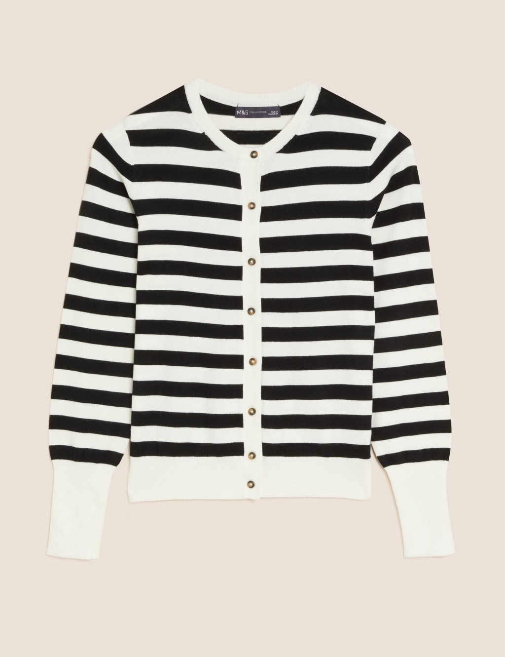 Striped Crew Neck Cardigan 2 of 6
