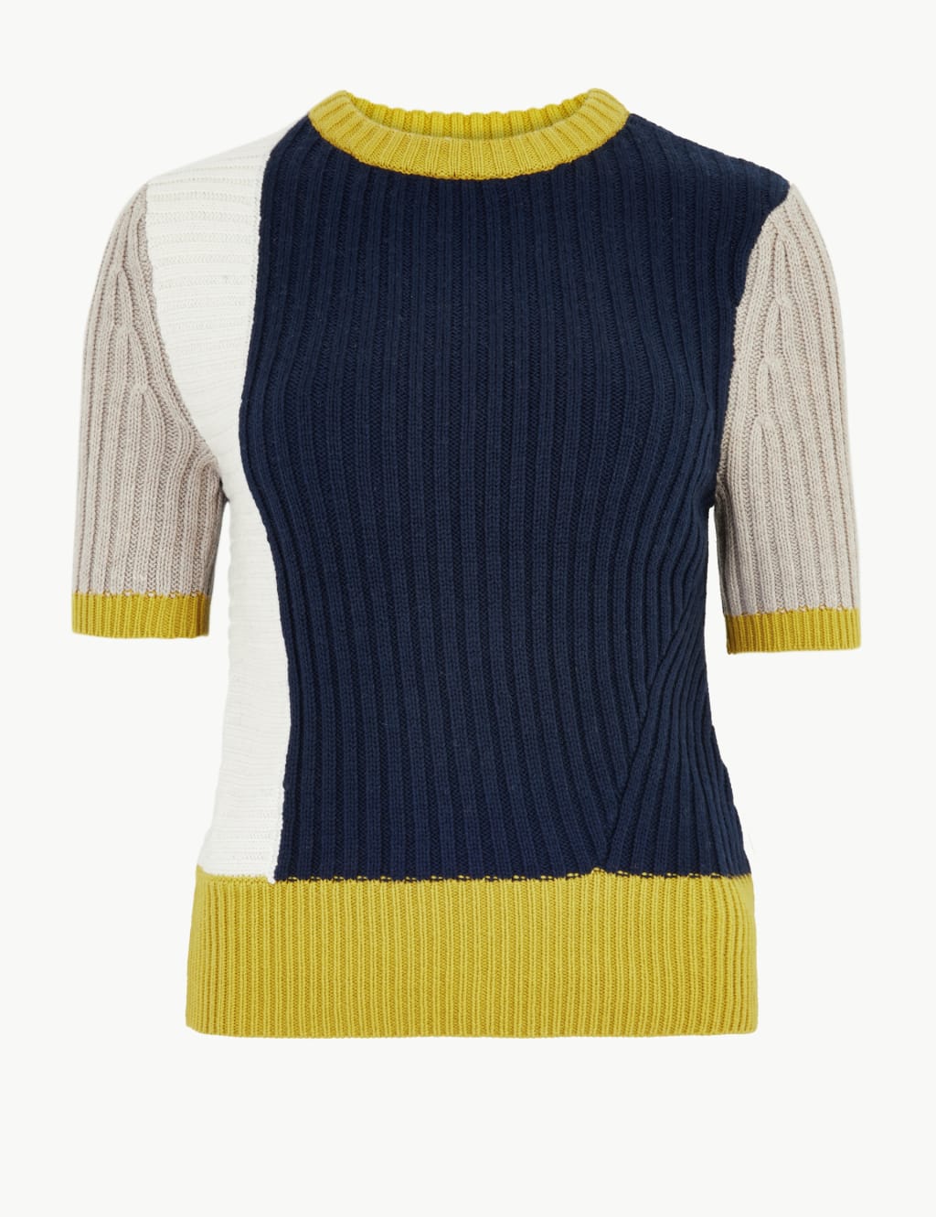 Cotton Rich Colour Block Knitted Top 2 of 4