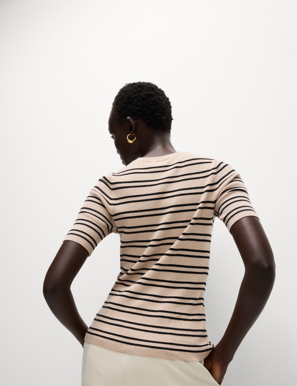 Striped Crew Neck Slim Fit Knitted Top 5 of 6