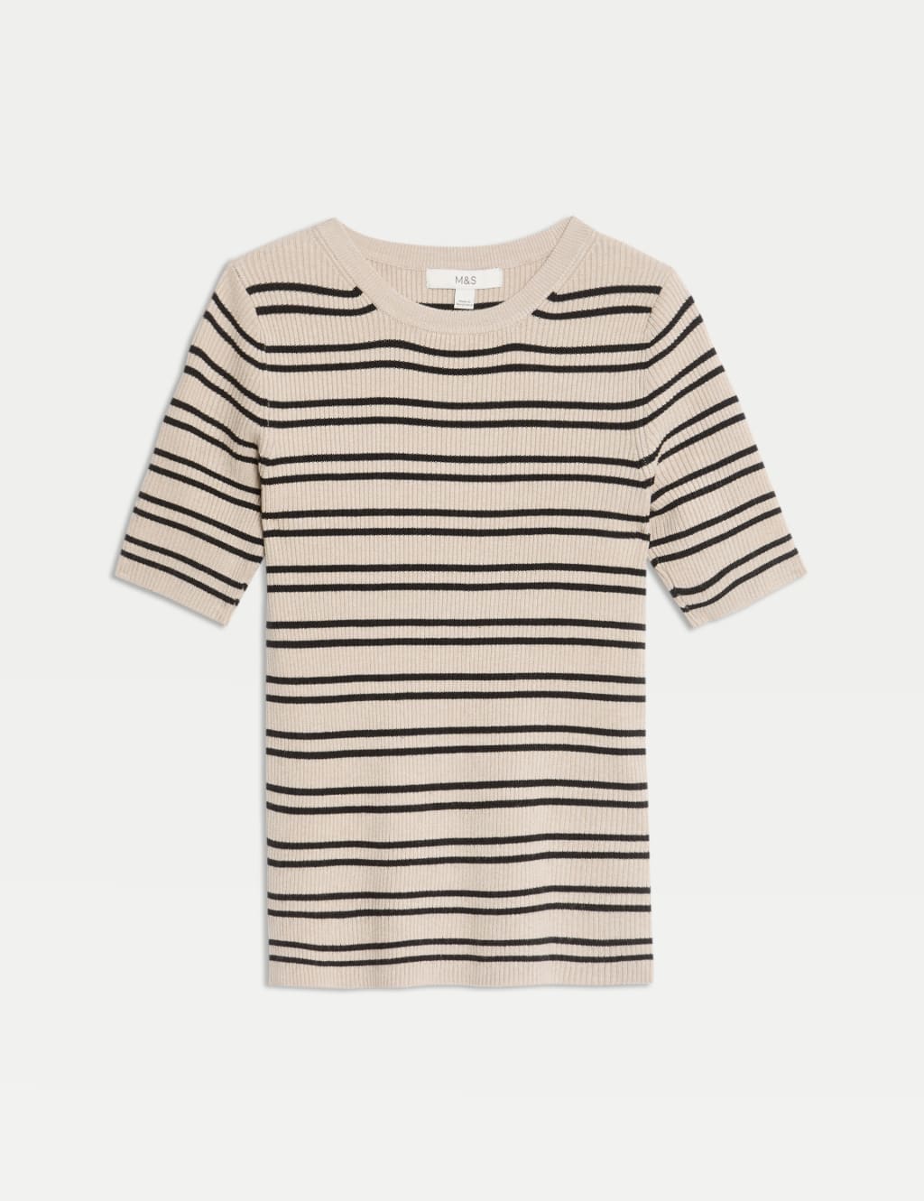Striped Crew Neck Slim Fit Knitted Top 2 of 6