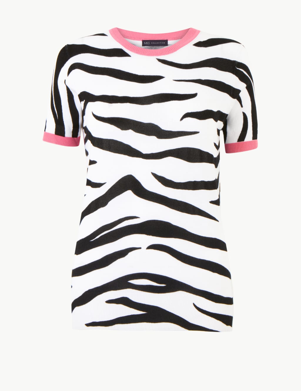 Animal Print Round Neck Knitted Top 2 of 4