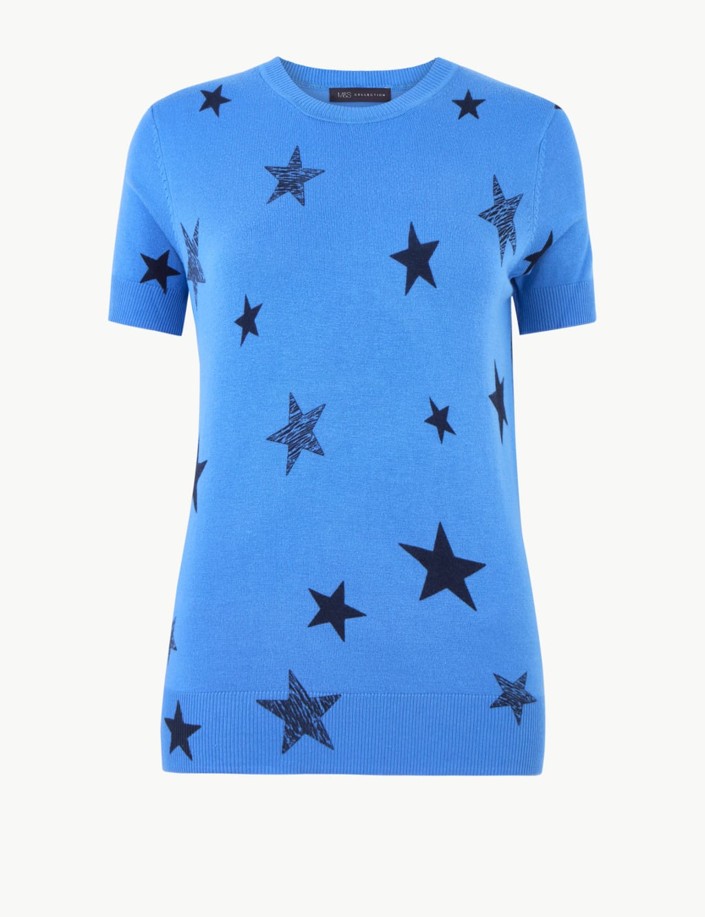 Star Print Short Sleeve Knitted Top 2 of 4