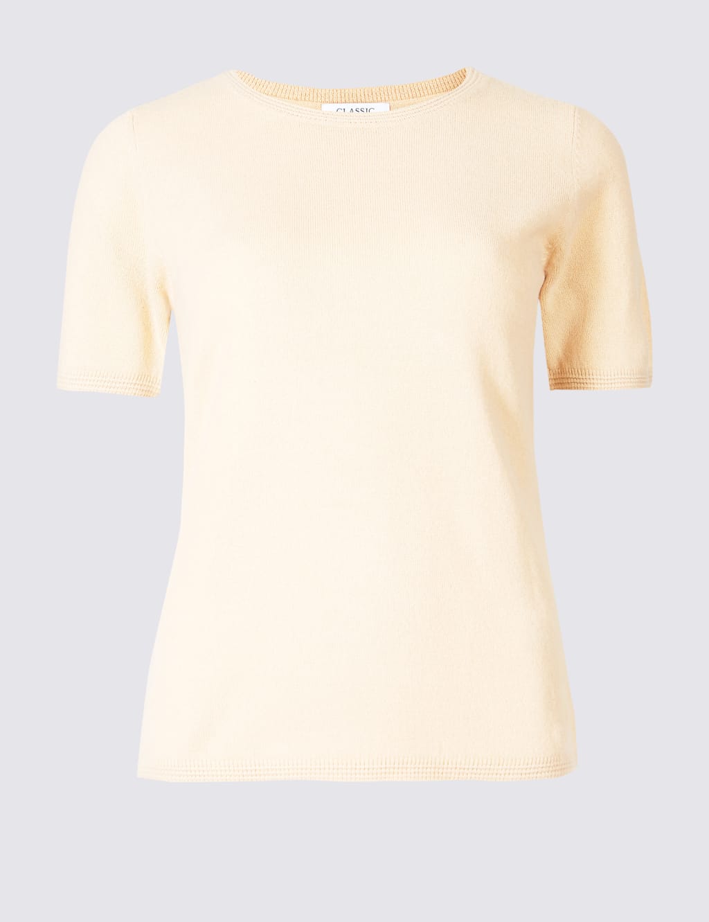 Cashmilon Round Neck Short Sleeve Jumper M S Collection M S