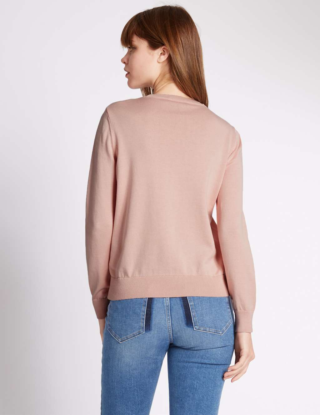 Pure Cotton Embroidered Crew Neck Jumper 3 of 4